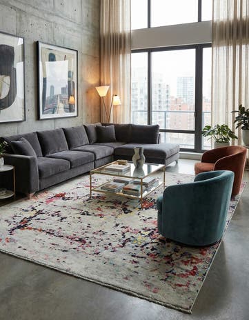 12' 6 x 15' 3 Hand Knotted Darya Wool Rug