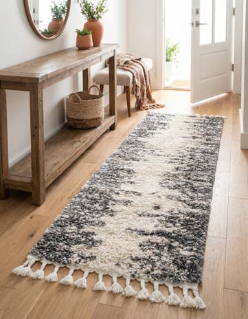 White Serenity Shag Runner Rug