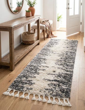 White Serenity Shag Runner Rug