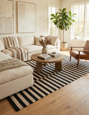 5' x 6' 4 Hand Woven Kilim Modern Wool Rug