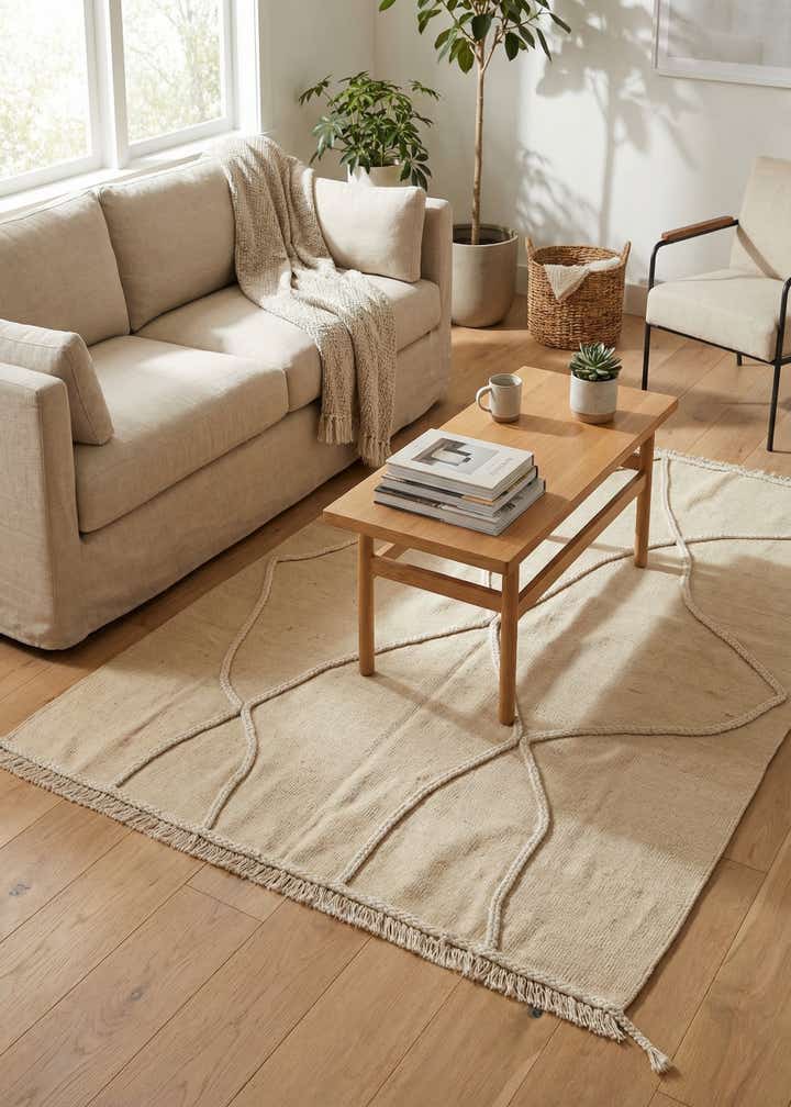 4' 3 x 6' Hand Knotted Moroccan Wool Rug