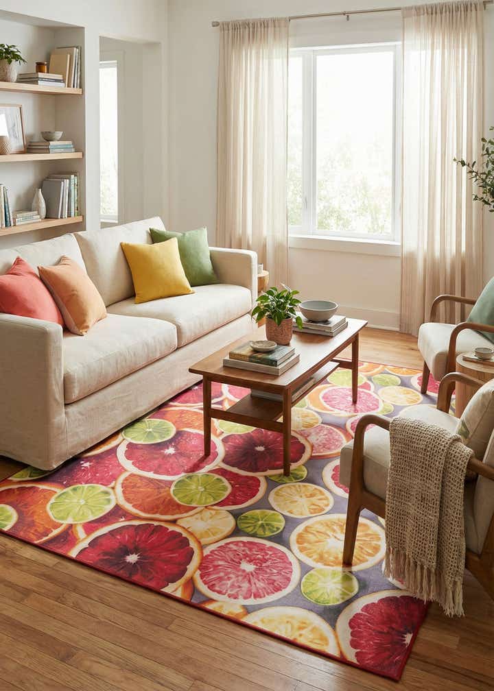 6' 1 x 9' Easy-Clean Jill Zarin Caribbean Indoor / Outdoor Rug