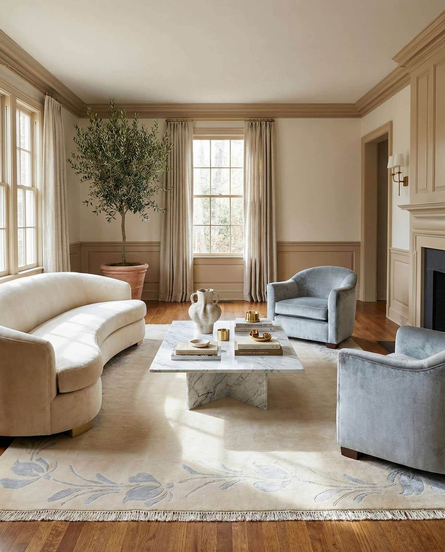 6' 11 x 9' 8 Hand Knotted Darya Wool Rug