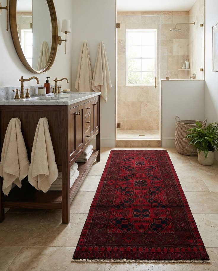 Detail image of 2' 7 x 6' 7 Hand Knotted Khal Mohammadi Wool Runner Rug