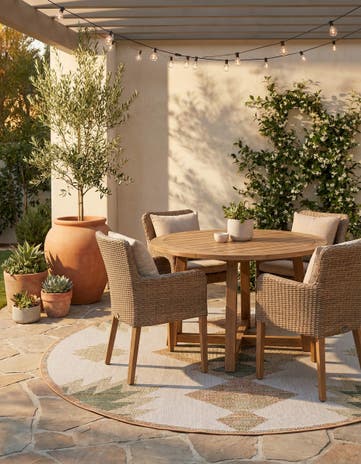 7' 10 x 7' 10 Easy-Clean Baja Indoor / Outdoor Round Rug