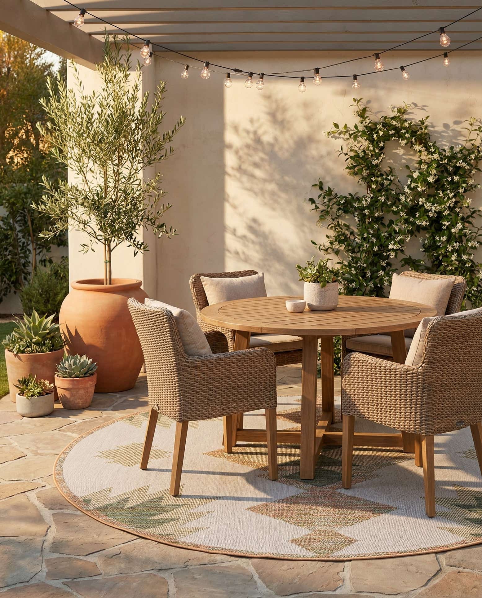 7' 10 x 7' 10 Easy-Clean Baja Indoor / Outdoor Round Rug