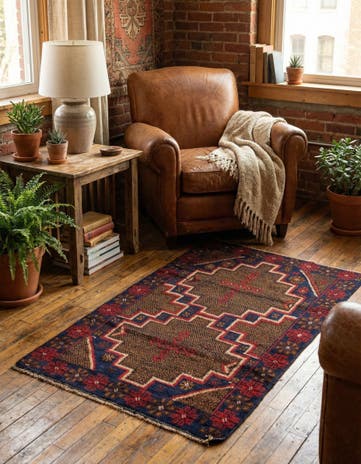 2' 9 x 4' 7 Hand Knotted Balouch Persian Wool Rug