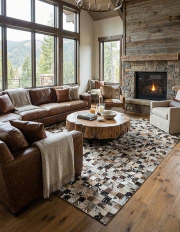 8' 3 x 9' 11 Cowhide Stocks Rug