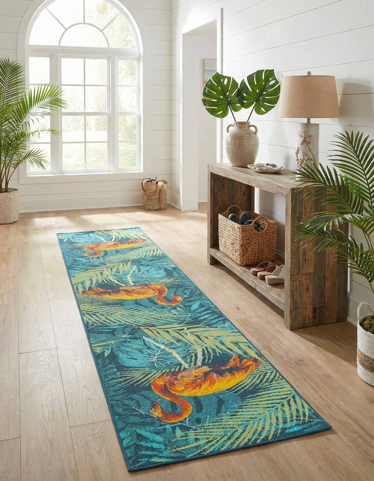 Detail image of 2' 7 x 12' Easy-Clean Coastal Indoor / Outdoor Runner Rug