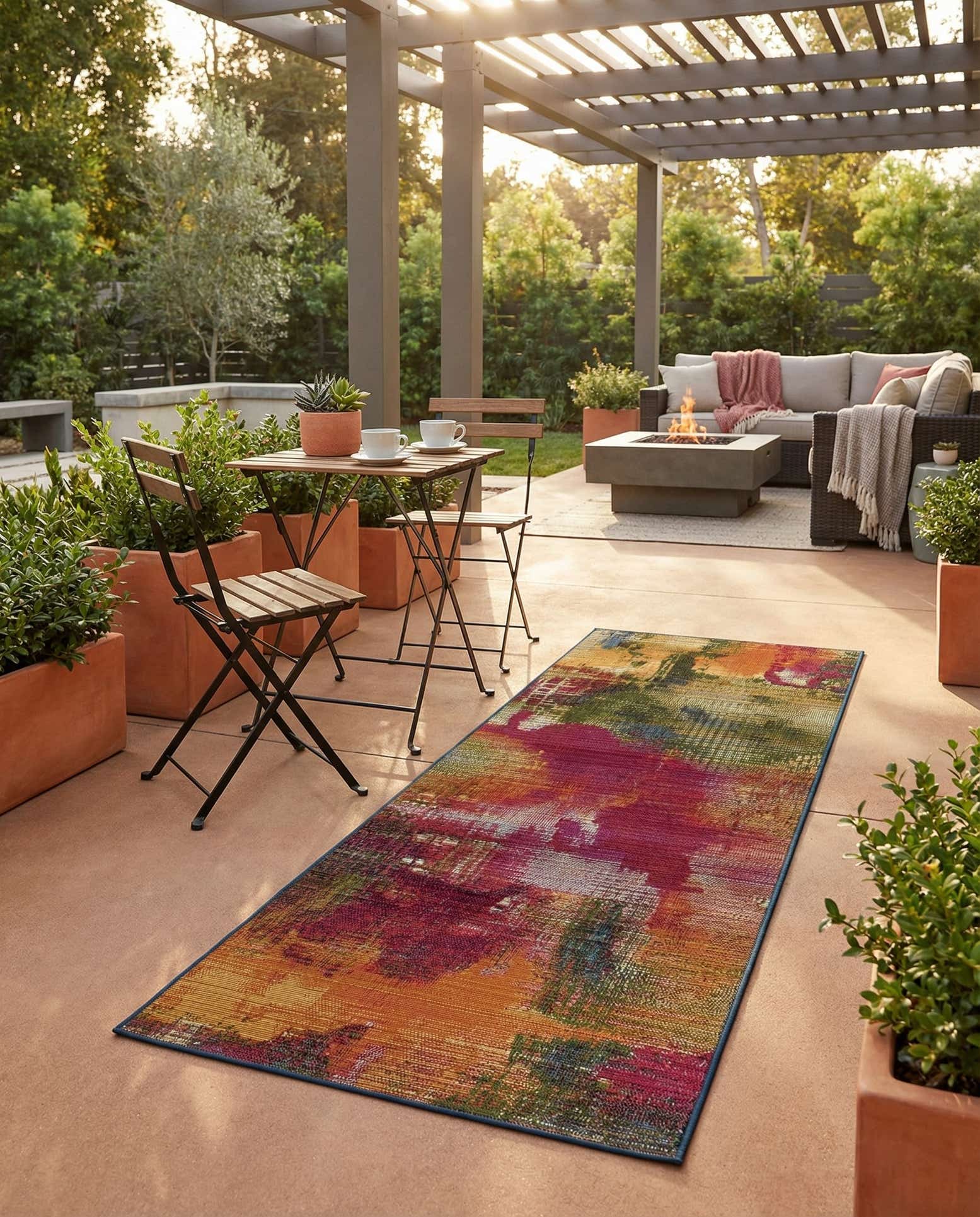 2' x 5' Easy-Clean Modern Indoor / Outdoor Runner Rug