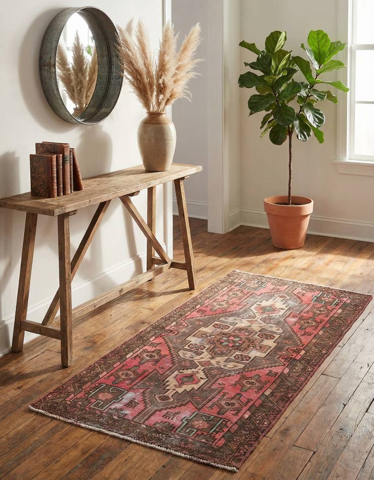 Detail image of 3' 2 x 6' 4  Hand Knotted Ultra Vintage Persian Wool Runner Rug