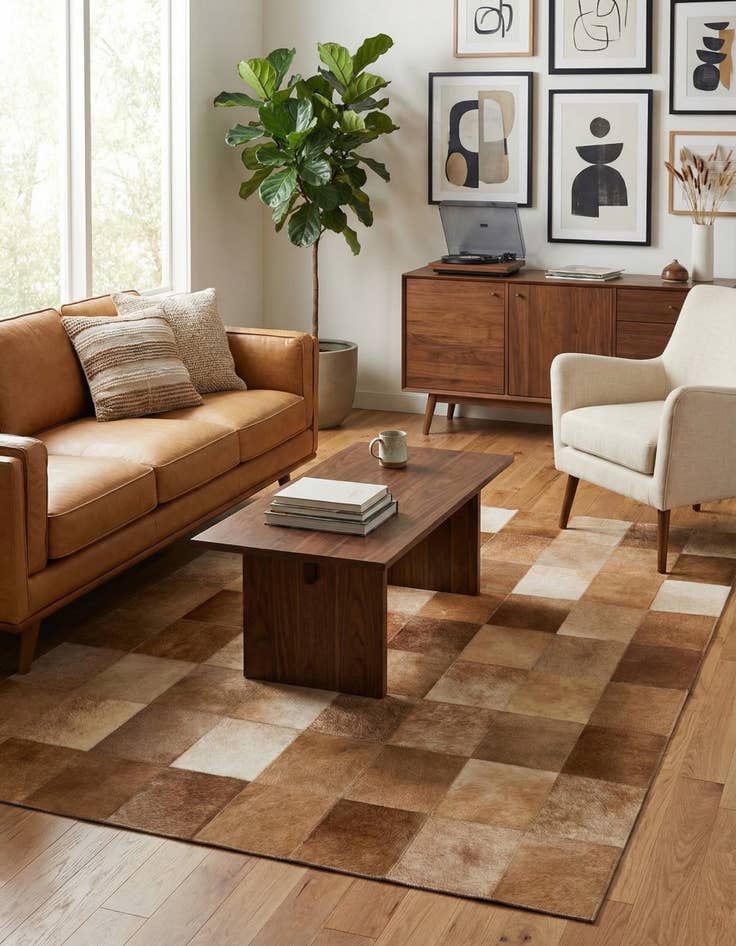 Detail image of 3' 11 x 5' 11 Cowhide - Patchwork Rug