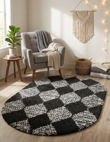 5' 3 x 8' Serenity Shag Oval Rug