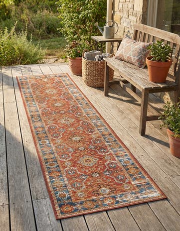 2' x 8' Easy-Clean Traditional Indoor / Outdoor Runner Rug
