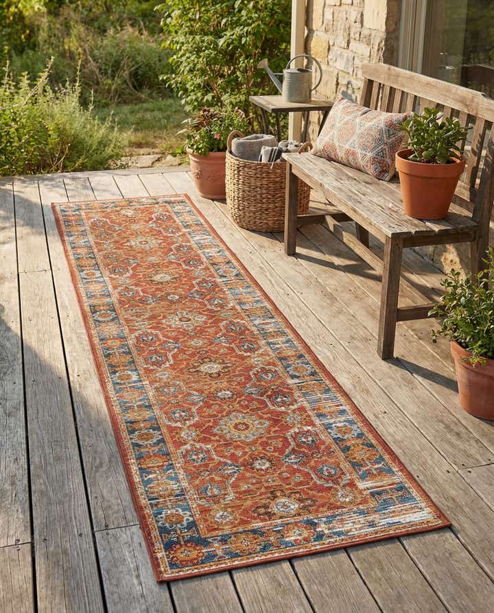 2' x 8' Easy-Clean Traditional Indoor / Outdoor Runner Rug