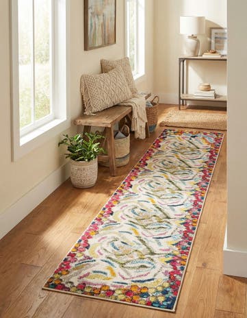 2' 7 x 12' Washable Vivid Runner Rug