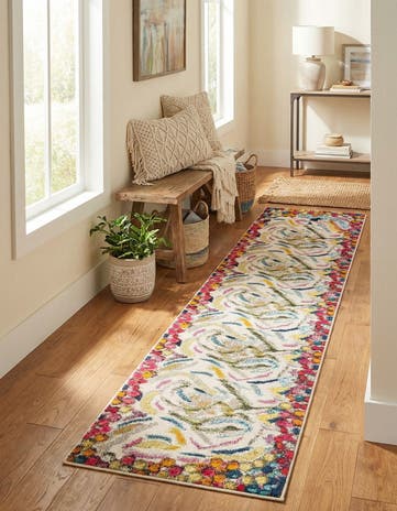 2' 7 x 12' Washable Vivid Runner Rug