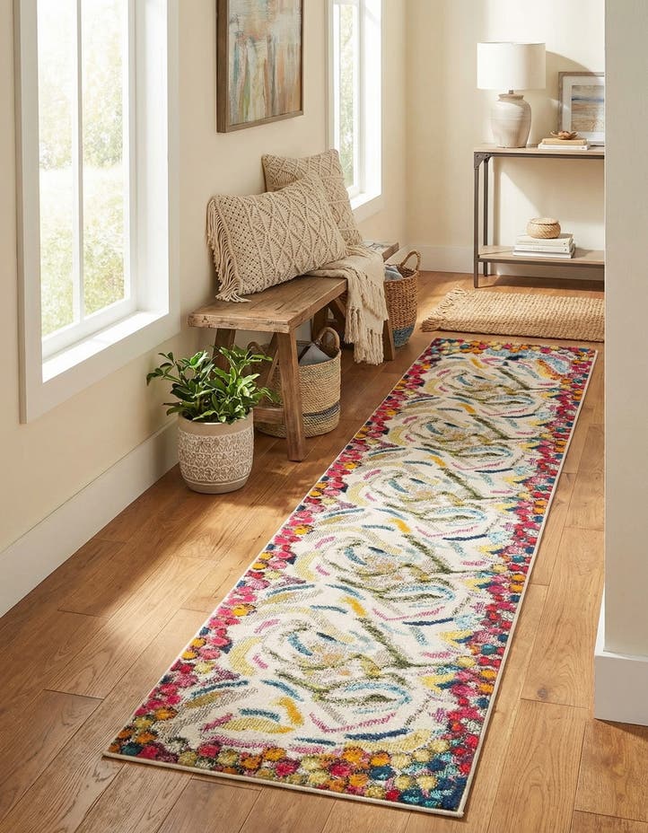 2' 7 x 12' Washable Vivid Runner Rug