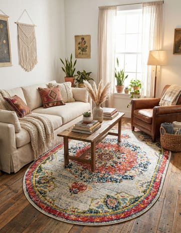 Ivory Carrington Oval Rug