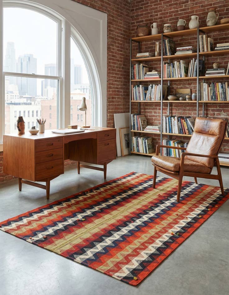 Detail image of 4' 3 x 6' 8 Jajim Wool Rug