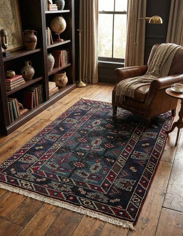 4' 1 x 6' 3 Hand Knotted Balouch Wool Rug