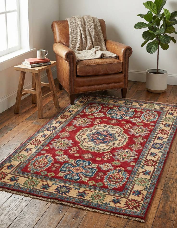 Detail image of 3' 2 x 5'  Hand Knotted Kazak Rug