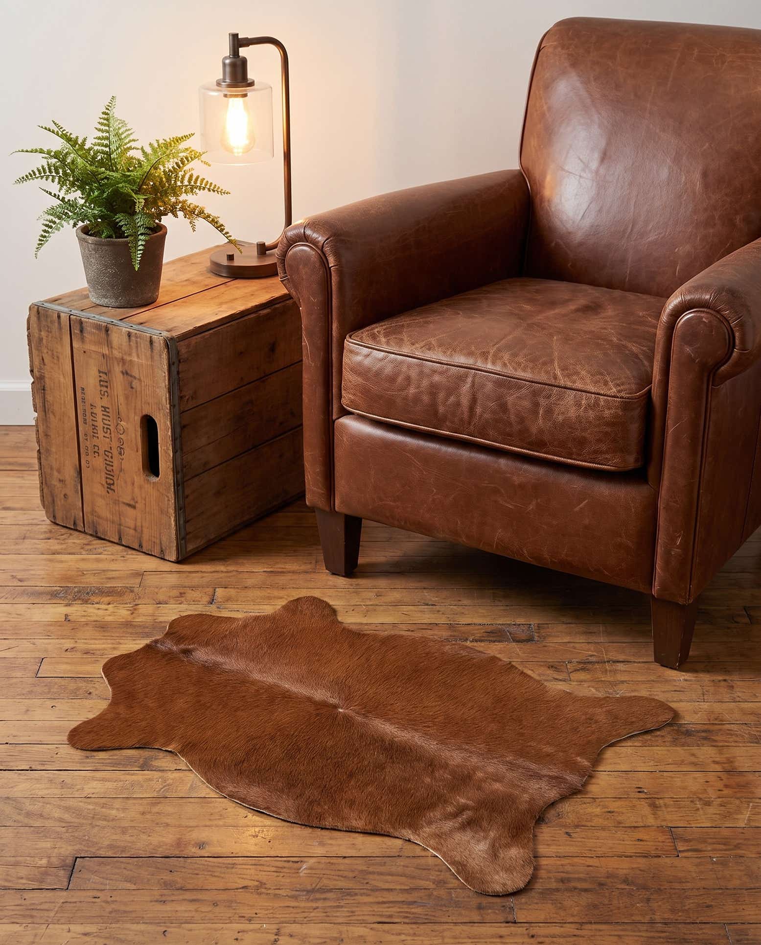 50cm x 75cm Cowhide Leather Teppich