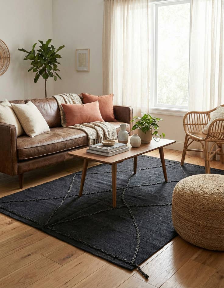 Detail image of 3' 6 x 4' 10  Hand Knotted Moroccan Wool Rug