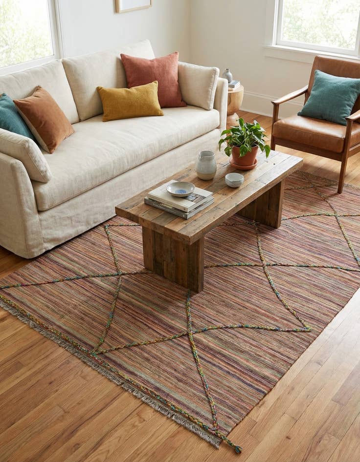 Detail image of 5' 4 x 7' 11  Hand Knotted Moroccan Wool Rug