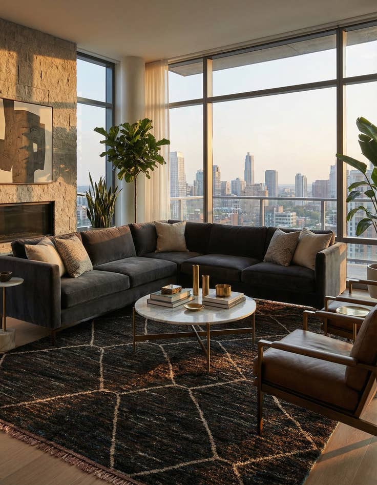 Detail image of  8' 1 x 10'  Hand Knotted Moroccan Wool Rug