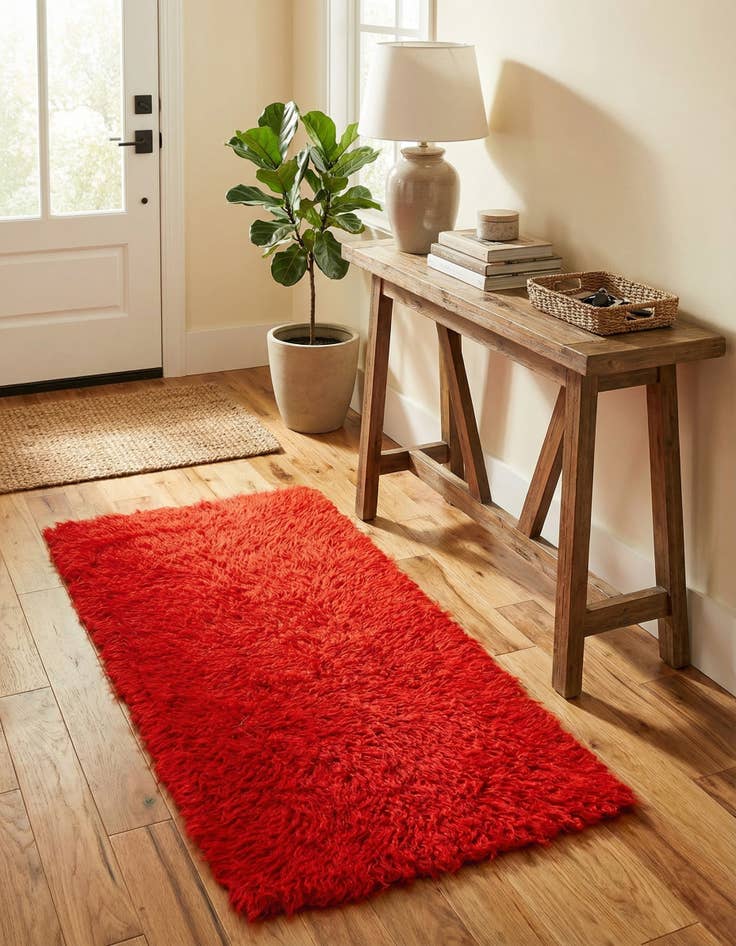 Detail image of 2' 3 x 4' 9 Hand Knotted Moroccan Wool Runner Rug