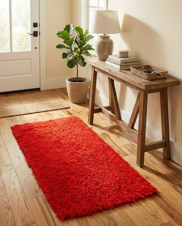 Detail image of 2' 3 x 4' 9 Hand Knotted Moroccan Wool Runner Rug