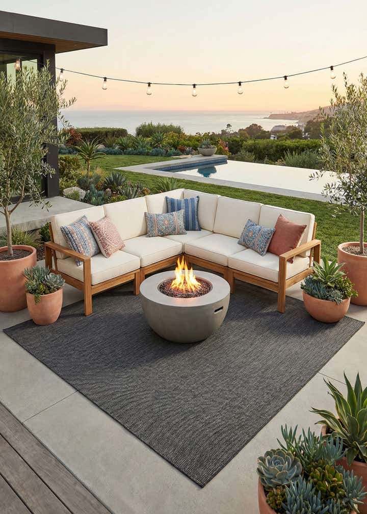 10' x 10' Easy-Clean Solid Indoor / Outdoor Square Rug