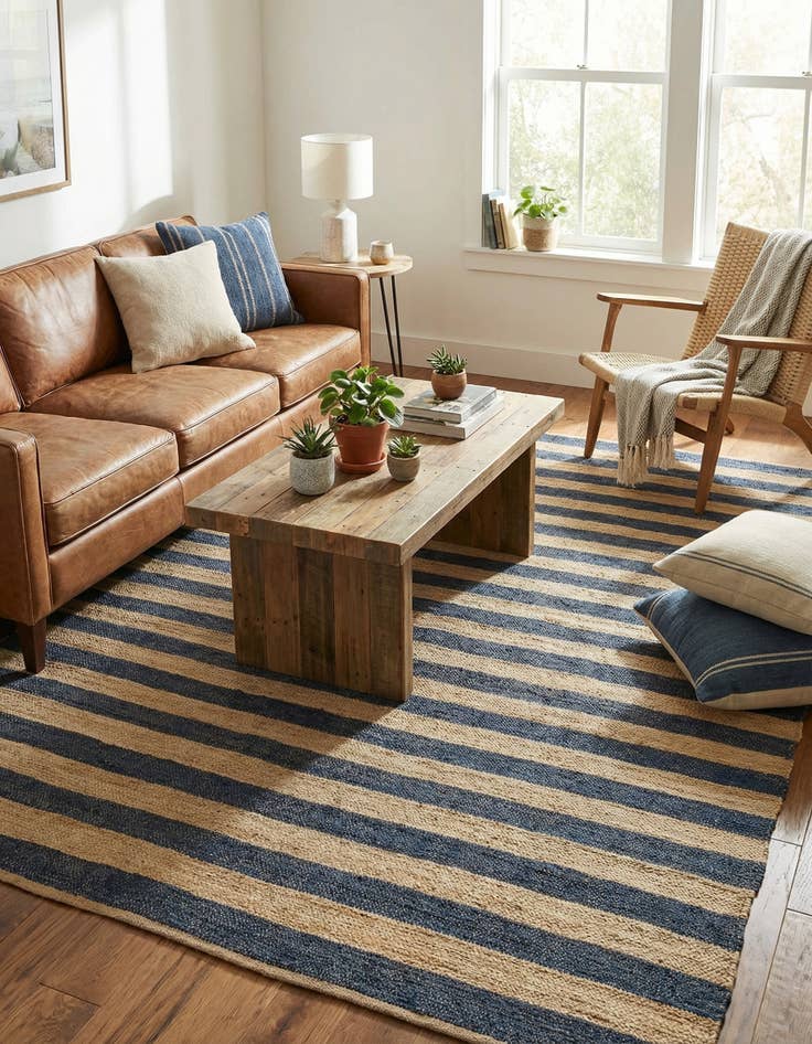 Detail image of 7' 10 x 10'  Hand Braided Jute Rug