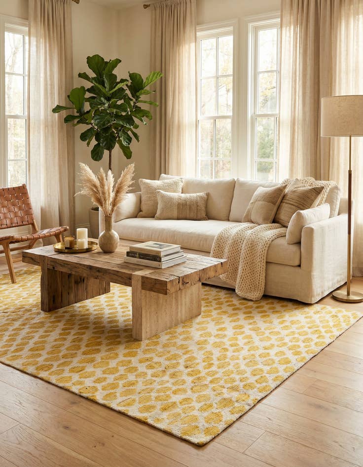 Detail image of  6' 2 x 9' 2  Hand Knotted Moroccan Wool Rug