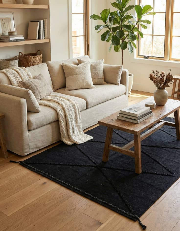 Detail image of 3' 6 x 4' 11  Hand Knotted Moroccan Wool Rug