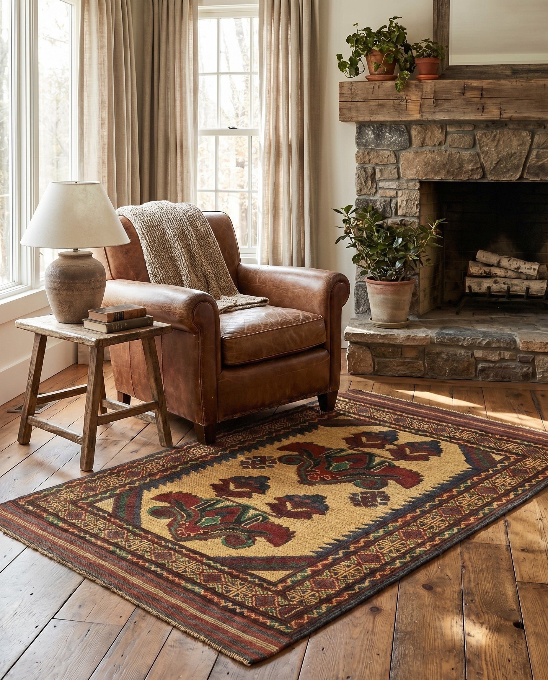 2' 9 x 4' 10 Hand Knotted Sumak Wool Rug