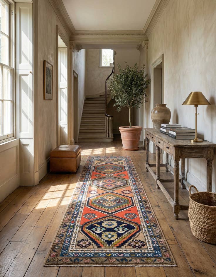 Detail image of 2' 7 x 10' 5 Hamedan Runner Rug