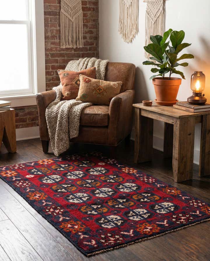 2' 11 x 4' 7 Hand Knotted Balouch Persian Wool Rug