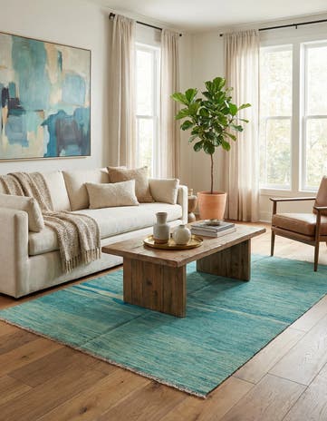 4' x 6' Hand Woven Kilim Modern Wool Rug