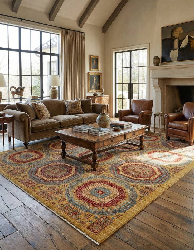 Detail image of 8' 5 x 11' 4  Hand Knotted Mamluk Ziegler Rug