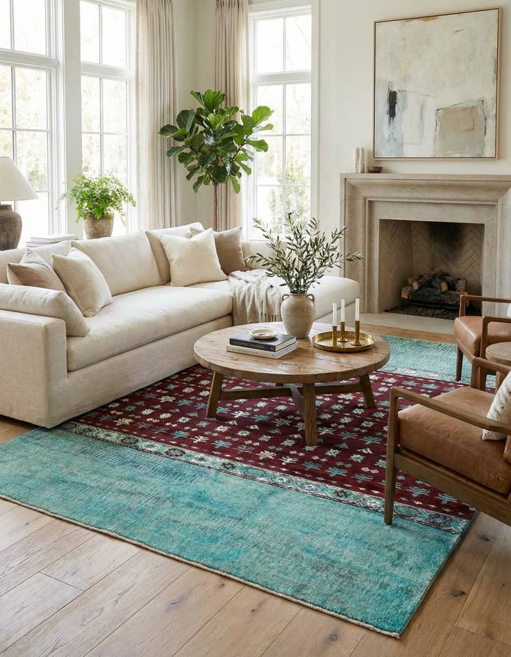 Detail image of 8' x 10' Hand Knotted Moroccan Rug