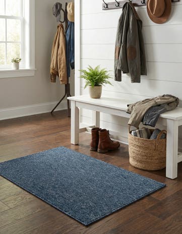 Azure Blue Everyday Solid Rug