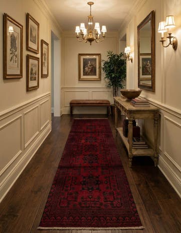 2' 6 x 9' 5 Hand Knotted Khal Mohammadi Wool Runner Rug