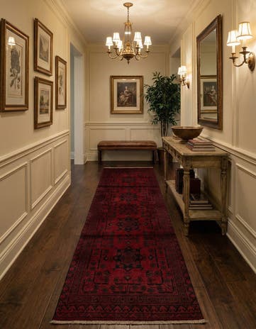 2' 6 x 9' 5 Hand Knotted Khal Mohammadi Wool Runner Rug