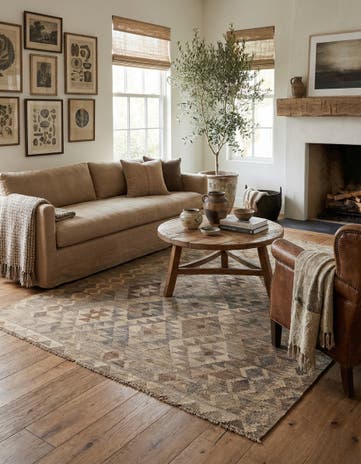 5' 2 x 6' 3 Hand Woven Kilim Maymana Wool Rug