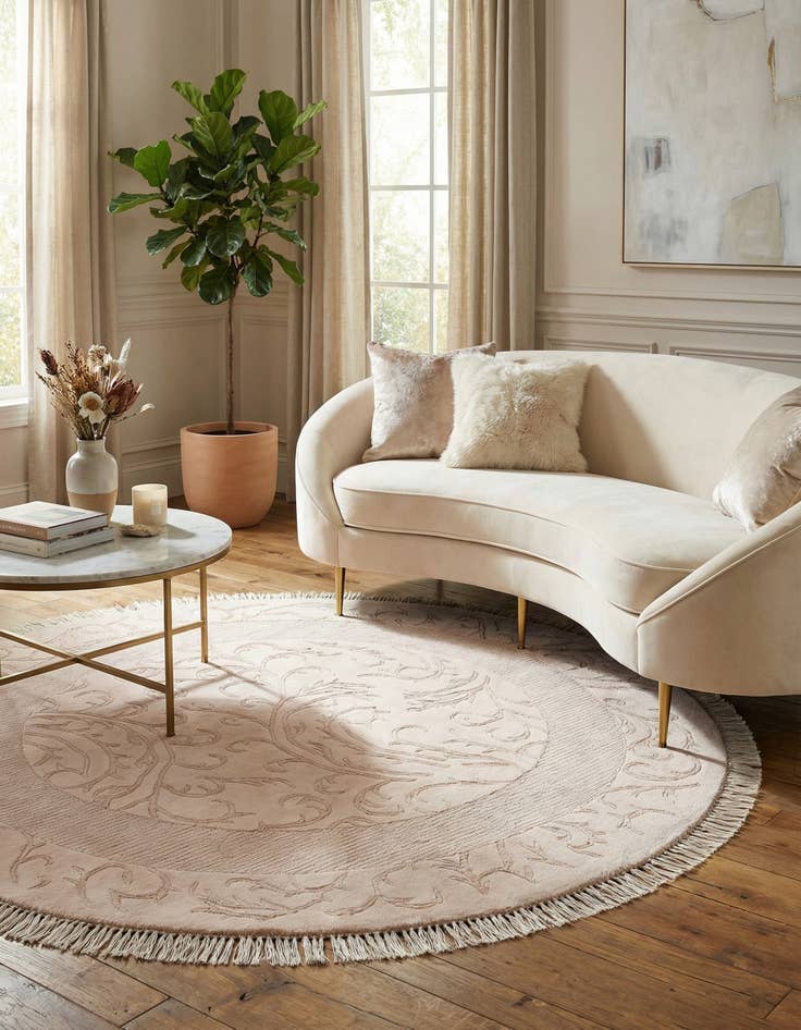 Detail image of  4' 10 x 4' 10  Hand Knotted Darya Wool Round Rug