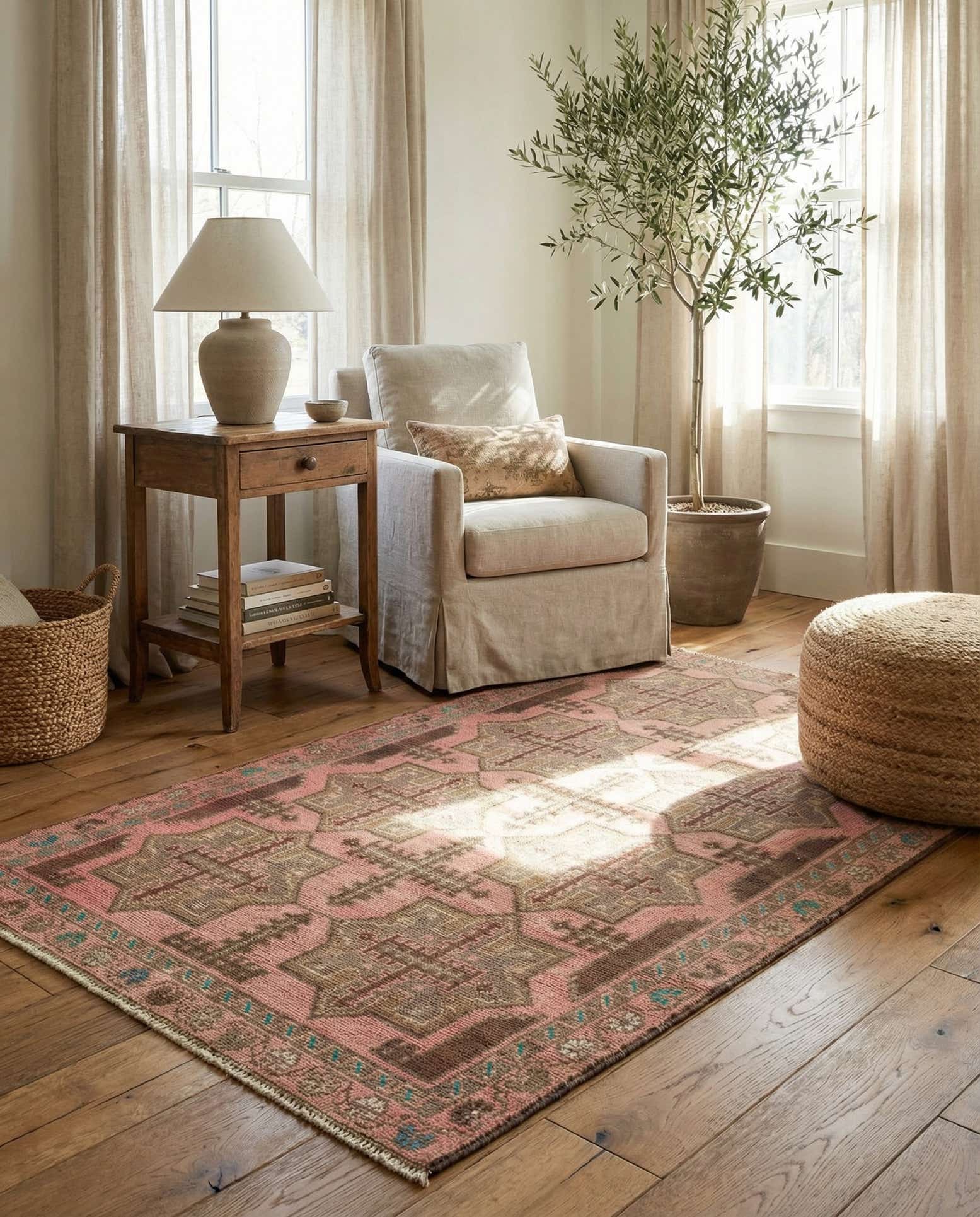 3' 5 x 6' 2 Hand Knotted Ultra Vintage Persian Wool Rug