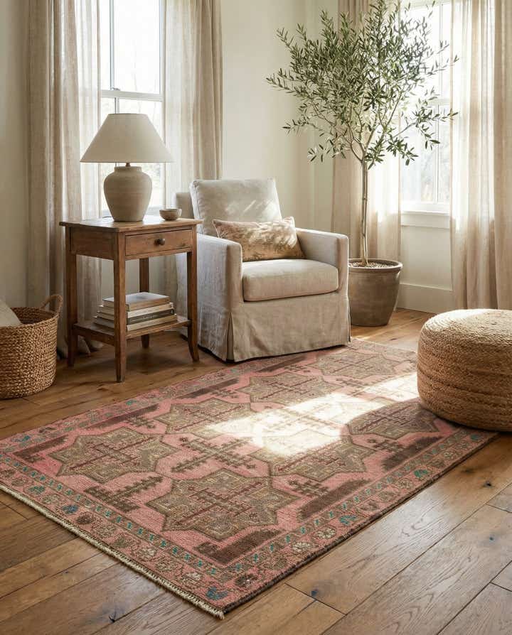 3' 5 x 6' 2 Hand Knotted Ultra Vintage Persian Wool Rug