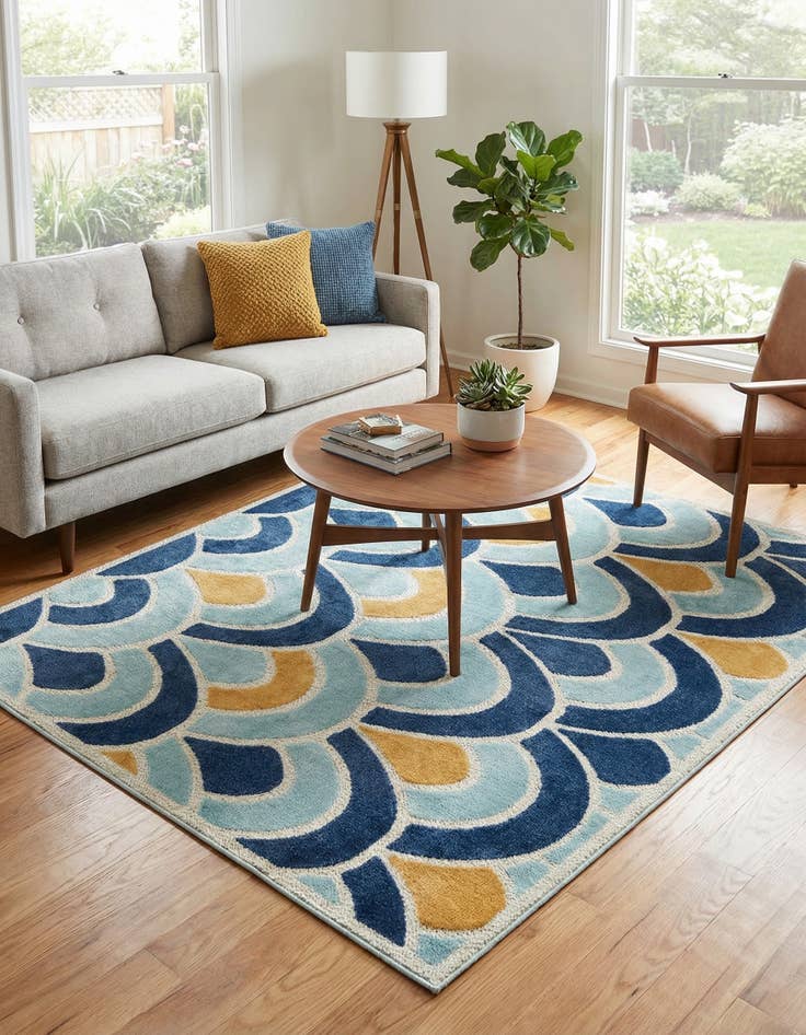 Detail image of  7' 10 x 7' 10  Washable Belize Indoor / Outdoor Square Rug